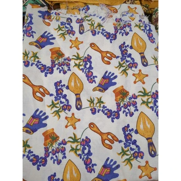 Lot of Fabric, Garden & Farm Theme, Multicolor, 2lb‎ 7oz - Picture 3 of 6